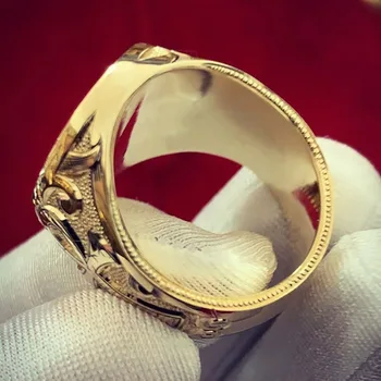 Модни Луксозни Бижута Самоличността на Ретро Сплав Орел Мъжки Хип-Хоп Стил Пръстен Годежни Пръстени за мъже Бижута Готически пръстен за мъже