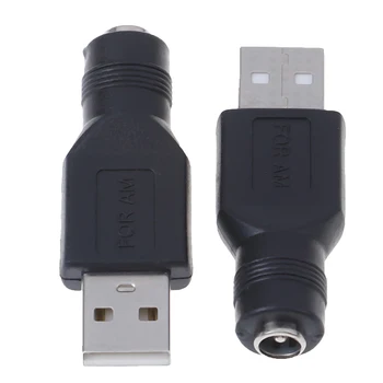 2 елемента USB Жена До 5,5 мм X 2,1 мм Женски DC Преобразувател за Захранване на Зарядно Устройство Адаптер