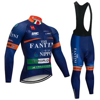 Fantini Man бик team зимата колоездене джърси комплект с дълъг ръкав, мек вълнен плат състезателен костюм майо ciclismo hombre invierno МТБ clothing