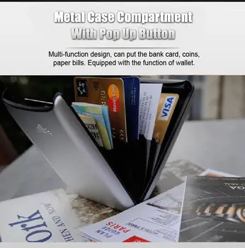 Сигурен RFID Депозит и теглене на Пари в Чантата Алуминий Метален тегленето на Пари в Чантата ID на Притежателя на Кредитна Карта на Името на Карти Калъф Унисекс Мода