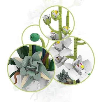 Ретро Китайски Стил Растения, Ваза с Цветя В Саксии Зелено Цвете орхидея Строителни Блокове Тухла Аксесоари Модел Детска Развитие Играчка