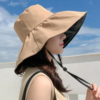 Бейзболна шапка на нова корейска версия на шапки Японски винил козирка Дамски шапка ежедневни външна сгъваема мъжка шапка мода козирка шапка