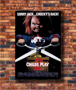 Hot ЧАЙЛДС PLAY 2 Horror Movie Chucky 36x24 30x20 40x27inch Art Poster Платно Живопис Home Decor