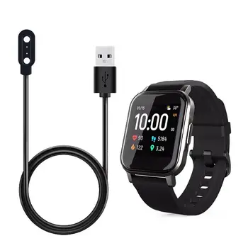 1 м Преносим USB Кабел За Зареждане За Haylou Smart Watch 2 Смяна на Зарядно Устройство Адаптер за зарядно устройство ще захранване на Док Станция Smartwatch Аксесоари