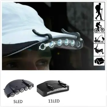 11 LED Clip-on Cap Спешно Saving Headlight Lamp LED Headlight Bright Light Light for Outdoor Night Fishing Camping Hunting