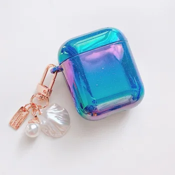 3D Love Pearl Shell Ключодържател Water Drop Rainbow Hard Headphone Калъф за слушалки apple airpods 1 2 3 pro Wireless Headset cover