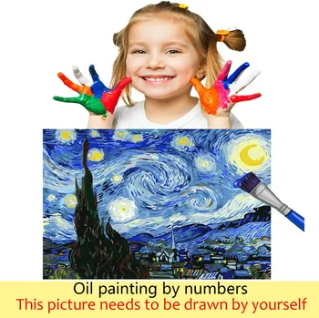 Направи си САМ за Оцветяване на Картинки с Номера с Тигър в Басейна Картина Фигура Релефна Живопис по Номера Ограден от Домашно Платно