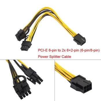 2x PCI-e 8pin to Dual 8Pin Video Card Power Extension Кабел 6-pin PCIe Female 2x 6+2-pin PCIe Male A30