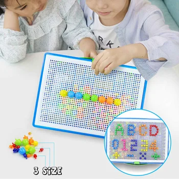 296шт Цветни Нокти Pegboard Puzzle Set Интелектуална 3D Игра на Peg Board Пъзели Детско Образование САМ Мозайка Играчки, Детски подаръци