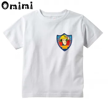 Kids Sam Пожарникар Firefighter Design T Shirt Boys/Girls Great Kawaii Short Sleeve Върховете Детска Забавна Тениска,ooo3062