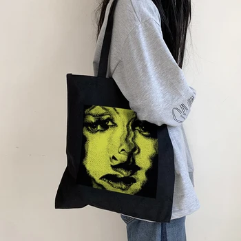 Ужас Women Платно Bag Пънк Vintage Dark Large Capacity Ins Cartoon Casual Готически Shopper Bag Y2k Ulzzang Дамски чанти за рамо