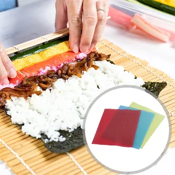 3 броя кухненски суши подвижен мата антипригарный, определени за производство на суши на Японски пластмасов суши валцоваща машина домашната кухня