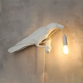 Лъки Bird Lamp led Wall Lamp for decoration salon bedroom lamps indoor lighting wall deco crow Mirror светлини Wall Light Fixture