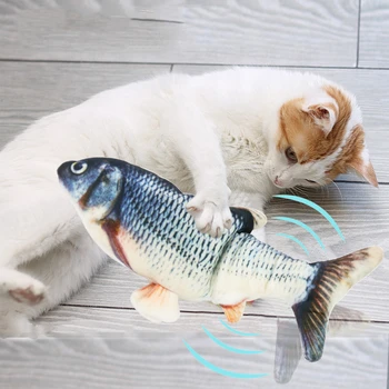 USB Електронен домашен любимец котка риба играчка зареждане на батерията котка дъвчене на игра симулация на риба играчка хапка за доставка доставка трептене люлка