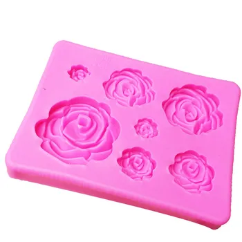 3D Розата е Цветето на Тортата Нож Силиконови Форми За Украса на Тортата Инструменти Фондан Тиснитель Шаблони Нож в Кухнята Сладкарски Торта Тава