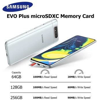 SAMSUNG Micro SD 128 GB Карта памет 64 GB 256 GB EVO Plus, Class10 TF Карта C10 SD Карта от 100 MB/С microSD UHS-1 cartao de memoria