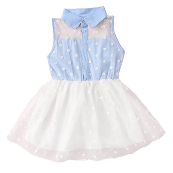 детска мода dots рокля stitchingNet прежди рокля без ръкави бонбони стил рокли децата на сладки цветя момче момичета рокли