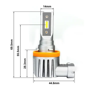 Автомобилни Аксесоари, Супер Ярък Прожектор H11 Мини Лампа LED Крушки на Фарове от 15 Вата Hi Low Light Beam С търговия на Едро Цена