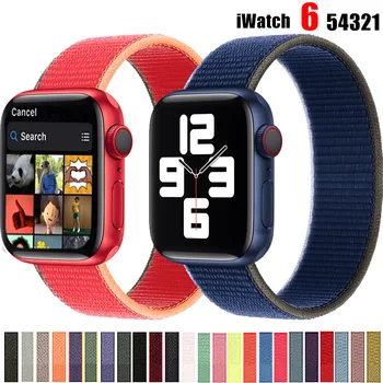 Найлонов ремък за apple watch band 44 мм 40 мм 42 мм 38 мм 44 мм smartwatch wristband поясная контур гривна iWatch serie 6 5 3 4 se band