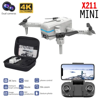 Mini Drone 4k Profesional 1080p HD RC Drone С Двойна Камера, Wifi FPV Air Pressure Altitude Hold Сгъваем Квадрокоптер Rc Plane