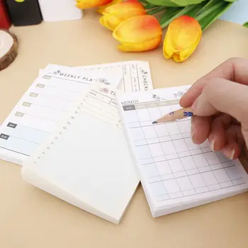 60 Листа Memo Pad To Do List Sticky Notebook Седмицата Monthly Work Planner Студентски School Office Supply Agenda Schedule Memo