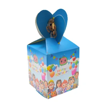 Cocomelon Theme Paper Box Candy Happy Birthday Decoration Supply For Kids Baby Shower Party Snack Boxes еднократни прибори за хранене