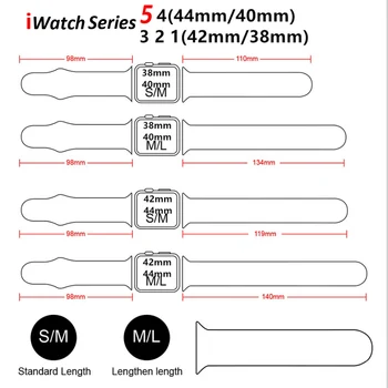 Силиконов ремък за каишка часа 44mm 40 мм 38 мм 42мм Гумена каишка за часовник гривна каишка iWatch 5 4 3 SE 6