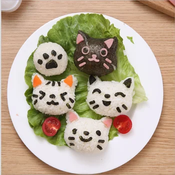 4 БР./компл. Направи си САМ Sushi Мухъл Onigiri Rice Топка Food Press cat формата на сърце Sushi Maker Мухъл Sushi Kit Японската Кухня Bento Аксесоари