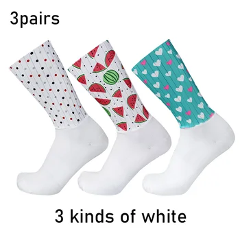 3 чифта/комплект Aero New Summer Small Fresh Pattern Чорапи за Колоездене, Открит под Наем Спортни Чорапи Нескользящие Силиконови Calcetines Ciclismo