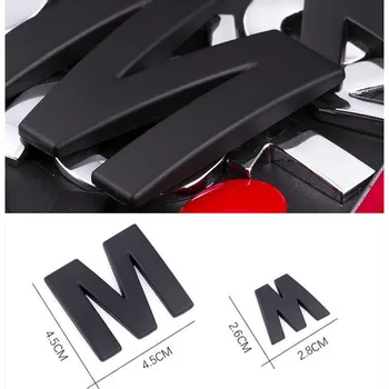 Нов Автомобилен Стикер с 45 мм и 25-28 мм 3D САМ Букви от Азбуката Емблемата на Хром и Черен Автомобилен Стикер Цифров Икона Лого Аксесоари
