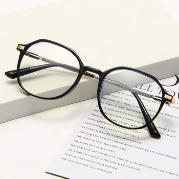 Гореща разпродажба на Дамски Модни Анти-синя Светлина Очила Мъжете Обикновено Късогледство Очила Самоличността на Многоъгълник Корейски Дамски слънчеви Очила