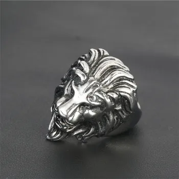 череп пръстен мъжки пръстен от неръждаема стомана 2020 мъжете пънк signet-пръстен мъжки голям вълк глава на лъв животно мъжки палеца-пръстен мъжки аксесоари