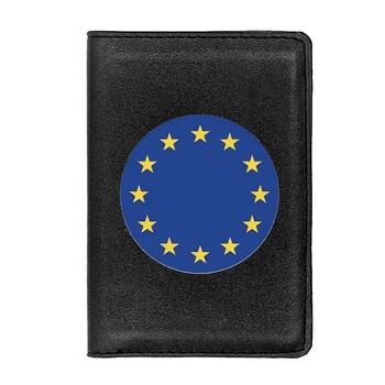Високо Качество на Личността на ЕС Символ Печат на Корица За Паспорта на Притежателя ID Кредитна Карта, Калъф за Пътуване Кожен Портфейл
