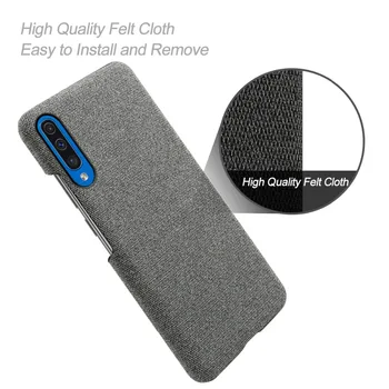 За Samsung Galaxy A50 A30 A51 A40 A70 A80 S20 Case Тънък Retro Нетъкан Плат Cloth Hard PC Case For Samsung A50 2019 Note 10 Case