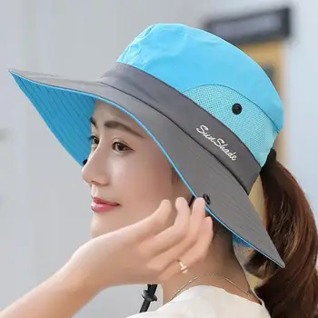 Sun UV Защита UPF 50+ Sun до fisherman Hat Bucket Summer Men Women Large Wide Brim Боб Hiking Outdoor Hat with Chain