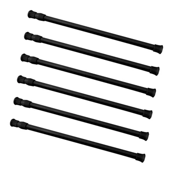 Малки Slack пръти за Шкафове Шкафные Пръти за шкафове RV Хладилник, Извити пръти 11,8-19,6 инча, 6 опаковки (черен)