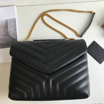 Дамски луксозни дизайнерски чанти loulou chain bag top quality messenger чанта от естествена кожа в чантата си марка-малки чанти за рамо
