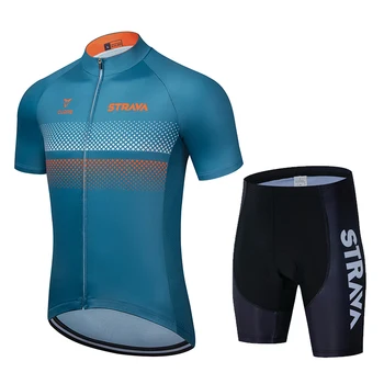 Нов 2021 STRAVA Cycling Jersey Set Дишаща Велосипедна Облекло Конна Езда Велосипедна Дрехи С Къс Ръкав и Спортен Велосипеден Комплект Ropa Ciclismo
