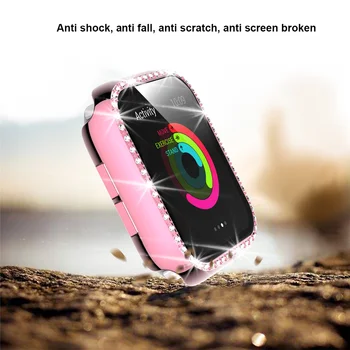Diamond Bling Fashion Cover на Apple Watch Case Series SE/6/5/4/3/2 Пълен Защитен КОМПЮТЪР+Стъклена броня за iWatch 44/40 мм 42/38 мм