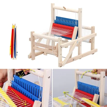Дървени Традиционните Тъкачни играчки Стан Машина Занаят Образователни Играчки Подарък, Плетене Рамка Комплект Играчки за деца