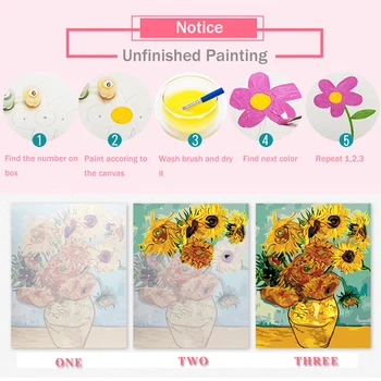 AZQSD Coloring By Numbers Flower Paint By Number Платно Живопис Комплекти за Цветя, Без Рамка Home Decor Gift Сам Wall Art