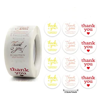 500шт Кръгли Бизнес Етикет Етикети обикновена Хартия Сладък Благодаря Етикети за Печене Опаковка Печат на Етикети, Хартия Етикети
