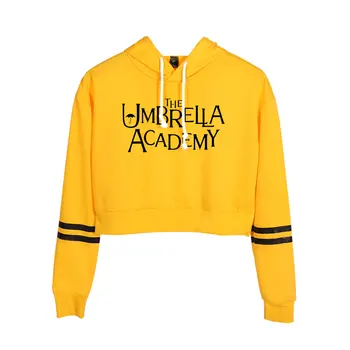 The Umbrella Academy Crop hoodie блузи, Дамски пуловери Унисекс Harajuku Спортен Костюм момиче бял с качулка на Извънгабаритни