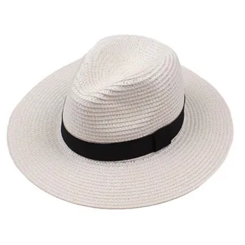 New Arrived Unisex Wide Straw Hat Straw Sunshade Panama Roll Up Fedora Beach Sun Hat шапка дамски летни