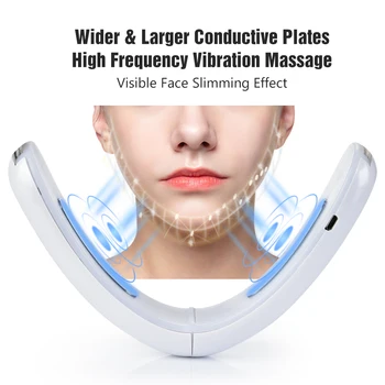 EMS LED Photon Face Lifting Device хапче за отслабване Vibration Лицето Cellulite Massager Jaw Skin Care Tools Double Общото V Line Lift Belt