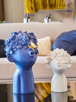 Европейската Смола Пеперуда Момче Фигурки За Декорация Kawaii Decortion Home Room Table Head Statues Crafts Office Desktop Accessories