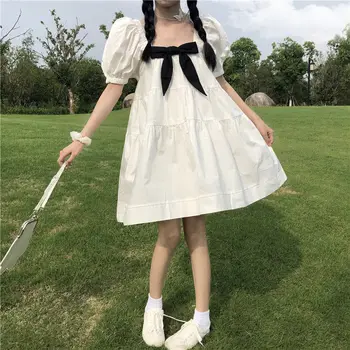 Японската фея универсално рокля лято нов стил академия сладък възраст намаляване на свободен тънък средна дължина пола торта