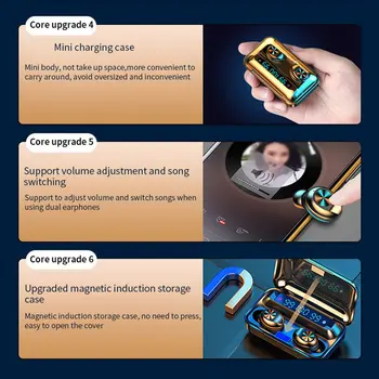 F9 TWS Безжичен Bluetooth-съвместима Слушалка 5.0 Сензорни Слушалки Спорт LED Дисплей Микрофон Airbuds Слушалки За iPhone Samsung SE
