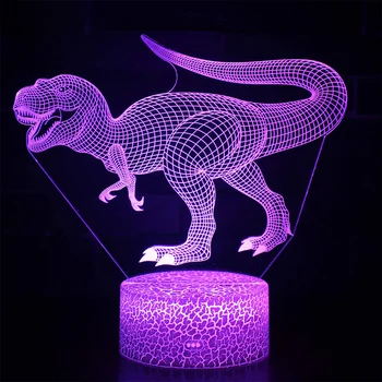 3D LED Night Light Лампата Динозавър Серия 16 Цвят на 3D Night light Дистанционно Настолни Лампи, Играчки, Подарък За дете Домашен интериор