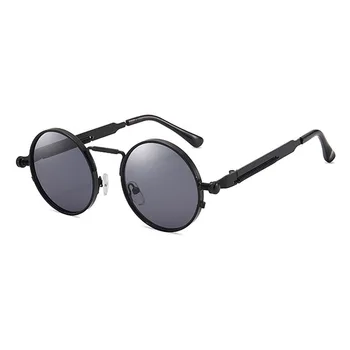 2021 New Vintage Round Готически Steampunk Слънчеви Очила на Мъже, Жени и Модерен Дизайн Метална Дограма за Огледало Слънчеви Очила За Мъже UV400